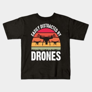Easily Distracted By Drone Vintage Kids T-Shirt